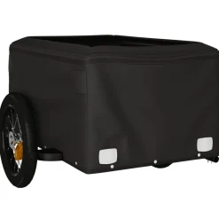 vidaXL Fietstrailer 30 kg ijzer zwart en grijs