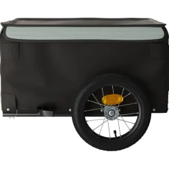 vidaXL Fietstrailer 30 kg ijzer zwart en grijs