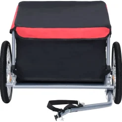 vidaXL Fietstrailer 65 kg zwart en rood
