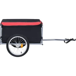 vidaXL Fietstrailer 65 kg zwart en rood
