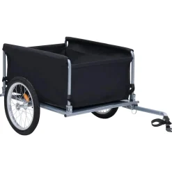 vidaXL Fietstrailer 65 kg zwart en rood