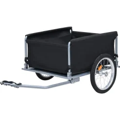 vidaXL Fietstrailer 65 kg zwart en grijs