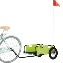 vidaXL Fietstrailer oxford stof en ijzer groen