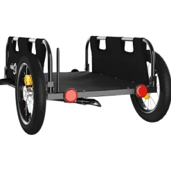 vidaXL Fietstrailer oxford stof en ijzer zwart