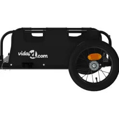 vidaXL Fietstrailer oxford stof en ijzer zwart