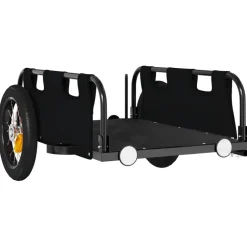 vidaXL Fietstrailer oxford stof en ijzer zwart