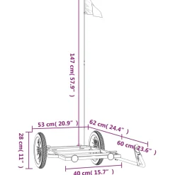 vidaXL Fietstrailer 122x53x28 cm ijzer zwart