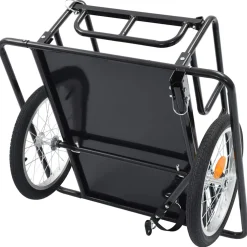 vidaXL Fietstrailer 130x73x48,5 cm staal zwart