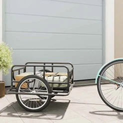 vidaXL Fietstrailer 130x73x48,5 cm staal zwart