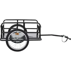 vidaXL Fietstrailer 130x73x48,5 cm staal zwart