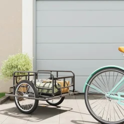 vidaXL Fietstrailer 130x73x48,5 cm staal zwart