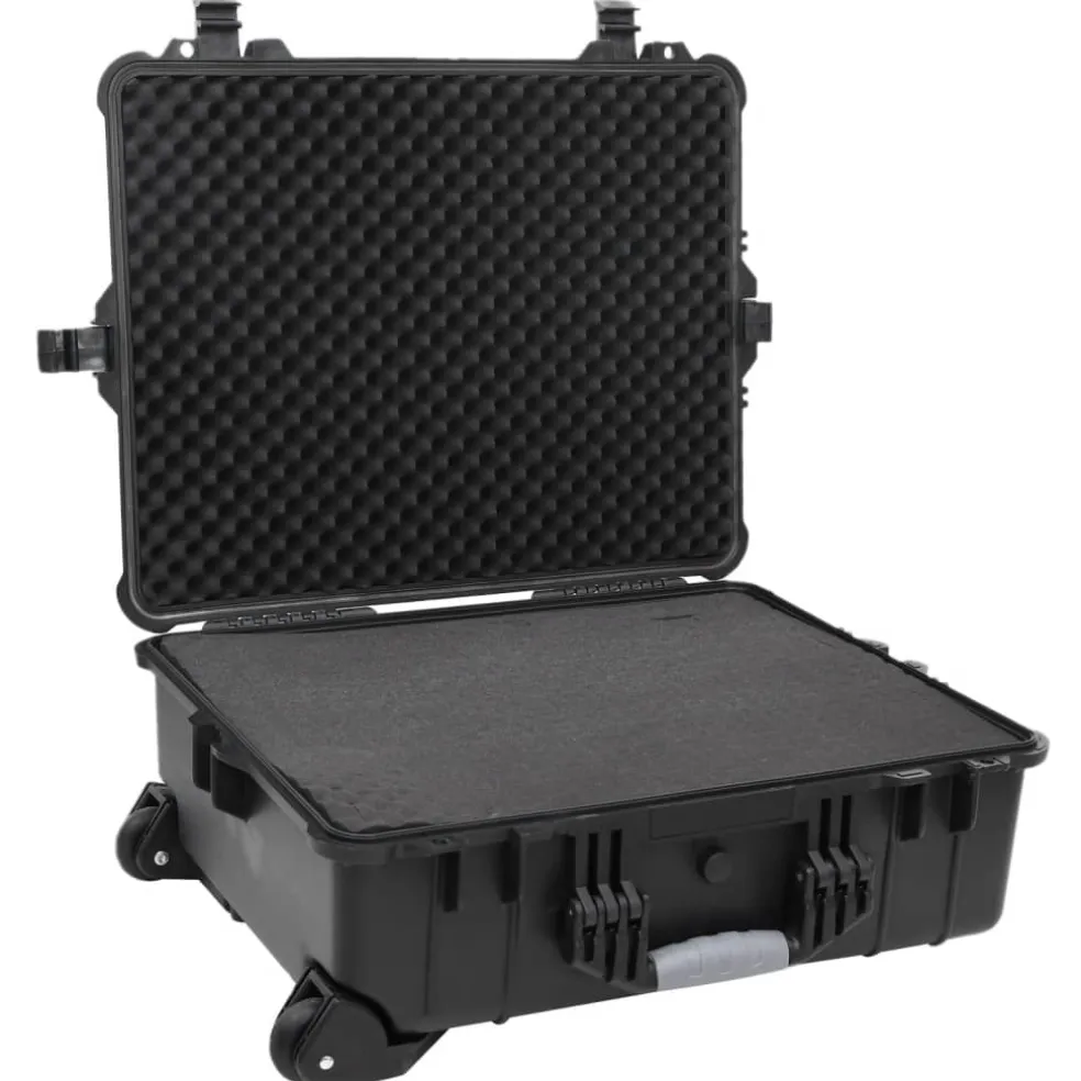 vidaXL Flightcase op wieltjes 63x50x23 cm PP zwart