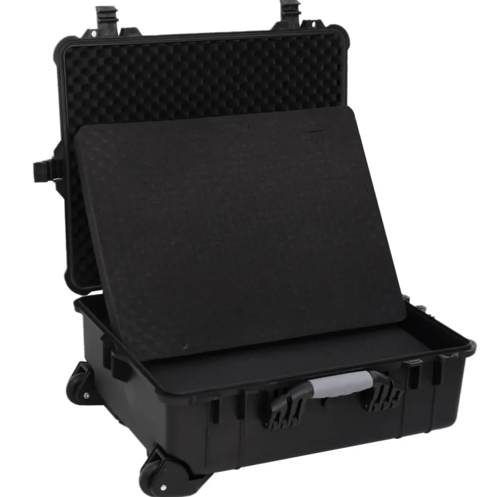 vidaXL Flightcase op wieltjes 63x50x23 cm PP zwart