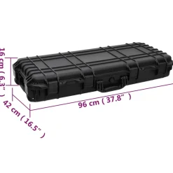 vidaXL Flightcase op wieltjes 96x42x16 cm PP zwart
