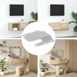 vidaXL Flush Mount Beugel 419 Zilver 75 x 66 x 1,4 mm Staal