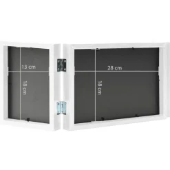 vidaXL Fotolijst drieluik 28x18 cm+2x(13x18 cm) wit