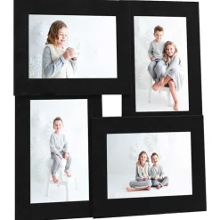 vidaXL Fotolijst voor 4x(10x15 cm) foto MDF zwart