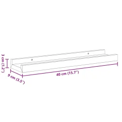 vidaXL Fotoplanken 2 st 40x9x3 cm MDF zwart