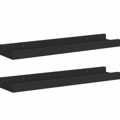 vidaXL Fotoplanken 2 st 40x9x3 cm MDF zwart