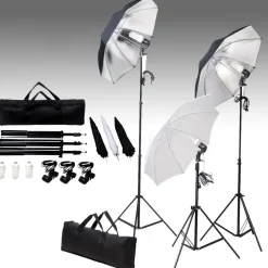 vidaXL Fotostudioset met achtergrond en verlichtingsset