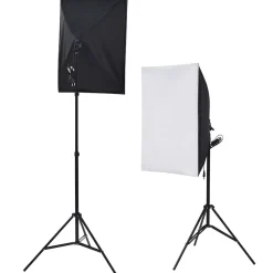 vidaXL Fotostudio set met 5 gekleurde achtergronden & 2 softboxen
