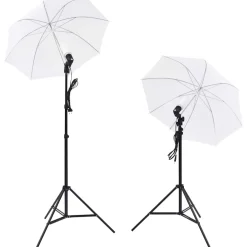 vidaXL Fotostudio set met 5 gekleurde achtergronden & 2 paraplu's