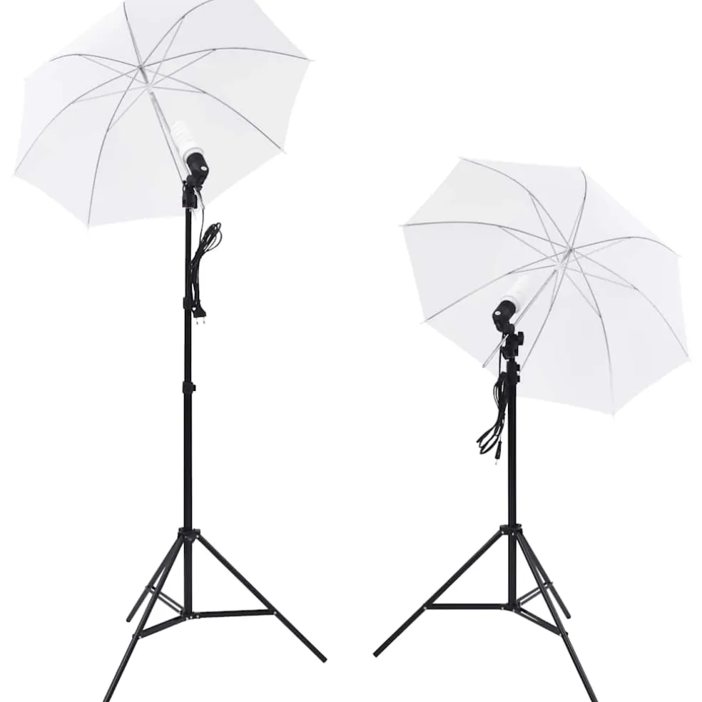 vidaXL Fotostudio set met 5 gekleurde achtergronden & 2 paraplu's