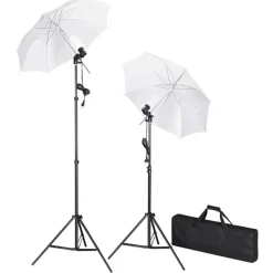 vidaXL Fotostudioset met lampen, paraplu's, achtergrond en reflector
