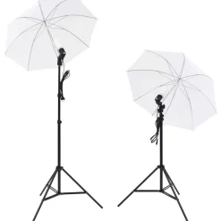 vidaXL Fotostudioset met lampen, paraplu's, achtergrond en reflector
