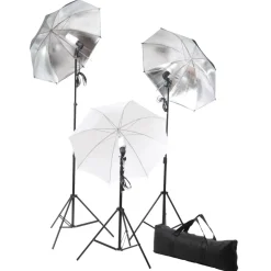 vidaXL Fotostudioset met lampen, paraplu's, achtergrond en reflector