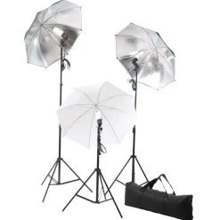 vidaXL Fotostudioset met lampen, paraplu's, achtergrond en reflector