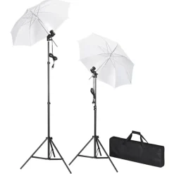 vidaXL Fotostudioset met lampen, paraplu's, achtergrond en reflector