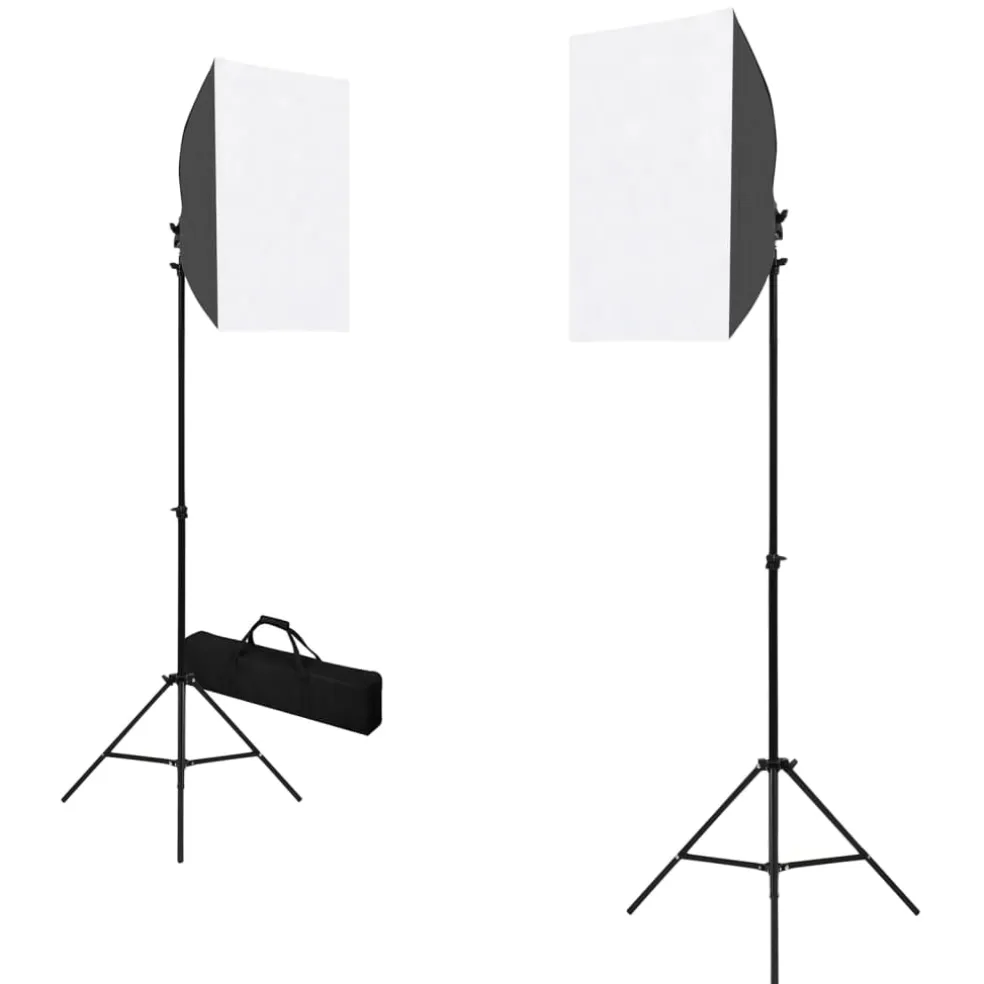 vidaXL Fotostudioset met softboxlampen en achtergronden