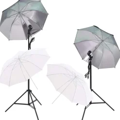 vidaXL Fotostudioset met softboxlampen paraplu's achtergrond reflector
