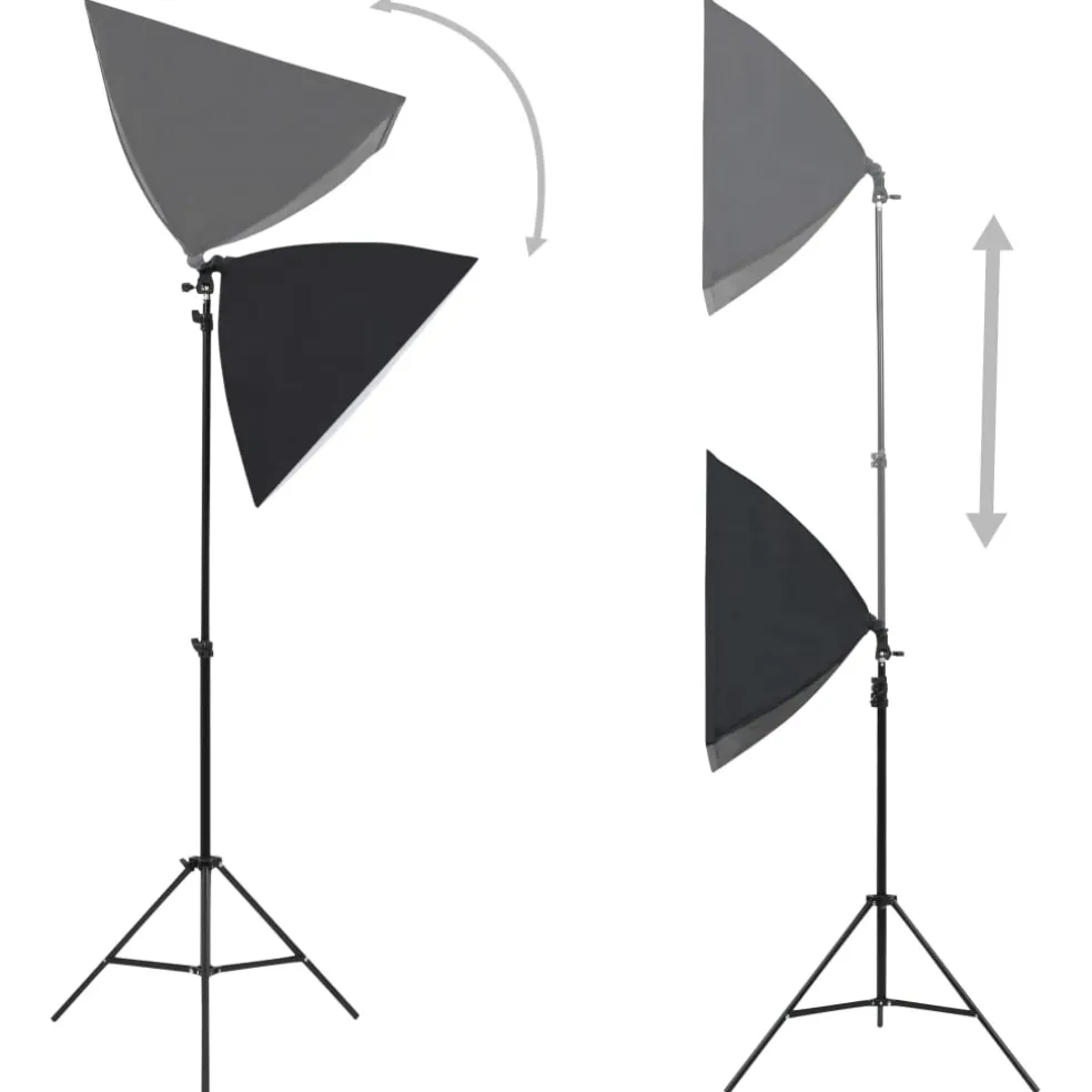 vidaXL Fotostudioset met softboxlampen en achtergrond