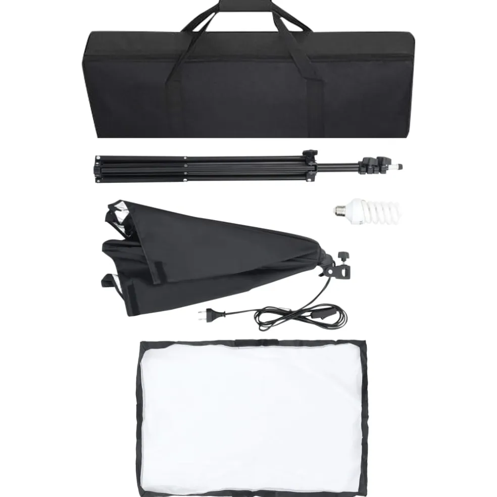 vidaXL Fotostudioset met softboxlampen en achtergrond