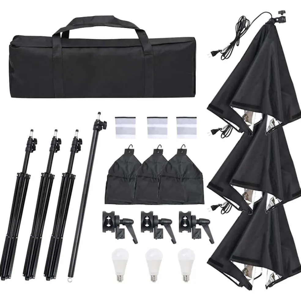 vidaXL Fotostudioset met verlichtingsset en achtergrond