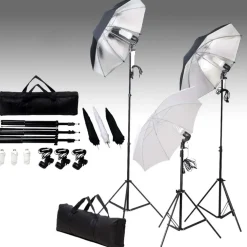 vidaXL Fotostudioset met verlichtingsset en achtergrond