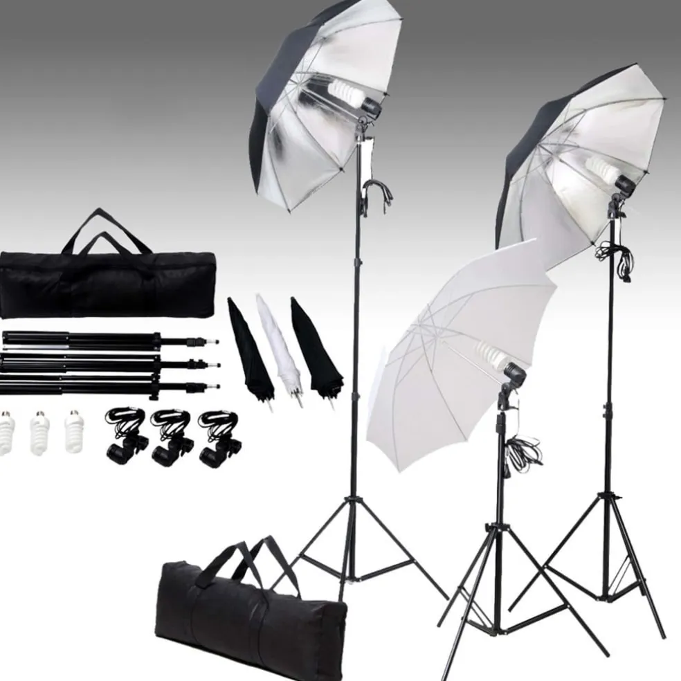 vidaXL Fotostudioset met verlichtingsset en achtergrond