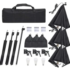 vidaXL Fotostudioset met verlichtingsset en achtergrond