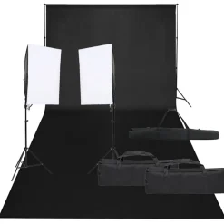 vidaXL Fotostudioset met verlichtingsset en achtergrond