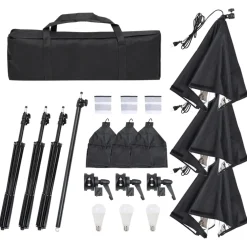 vidaXL Fotostudioset met verlichtingsset en achtergrond