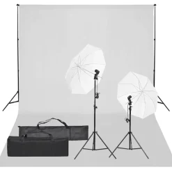 vidaXL Fotostudioset met verlichtingsset, achtergrond en reflector