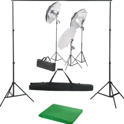 vidaXL Fotostudioset met verlichtingsset en achtergrond