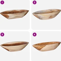 vidaXL Fruit Bowl JEPARA Teak Brown 46 x 16 x 11 cm