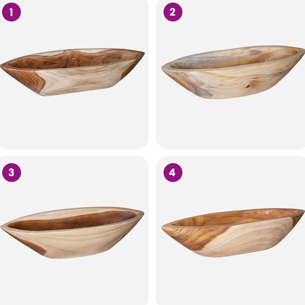 vidaXL Fruit Bowl JEPARA Teak Brown 46 x 16 x 11 cm