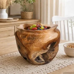 vidaXL Fruitschaal JEPARA Teakbruin 61 x 21 x 11 cm