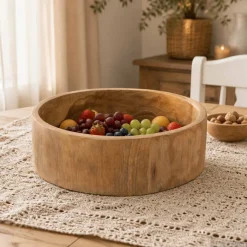 vidaXL Fruitschaal JEPARA Teakbruin Ø 30 cm Massief Teakhout