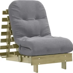 vidaXL Futon slaapbank met matras 60x206x11 cm geïmpregneerd hout