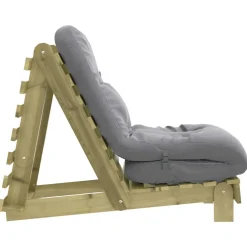 vidaXL Futon slaapbank met matras 60x206x11 cm massief grenenhout wit